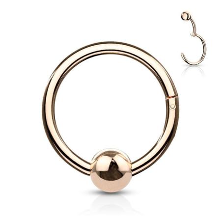 8 mm segmentring i IP rosegullbelagt 316L kirurgisk stål