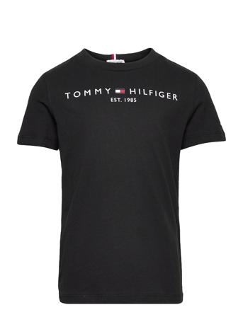 Essential Tee S/S T-shirts Short-sleeved Svart Tommy Hilfiger
