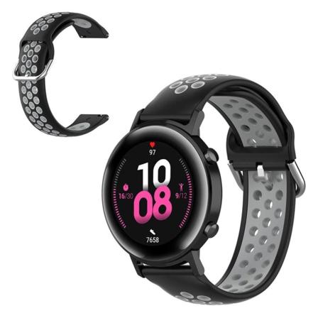 20mm Universal tofarvet silikoneurrem - Sort / grå Black