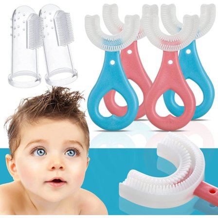 6 stk (2-6 år) U-formet Toddler Tandbørste til Børn og Børn