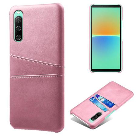 SKALO Sony Xperia 10 IV PU-Läder Korthållare Skal - Roséguld Rosa guld