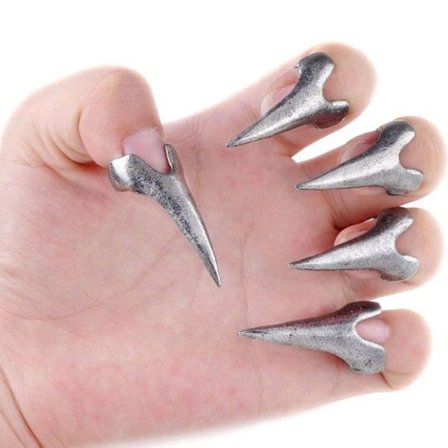 Punk Rock Style Finger Nagel Klo Talon Spike Metall Finger Spets Ringar Gothic Paved Paw Fingernagel Klo Nail Art Dekor Present