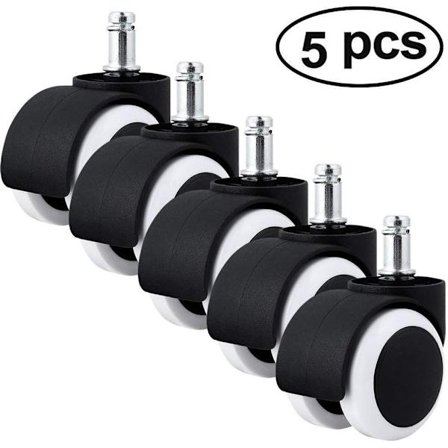 Kontorsstols hjul (5 stycken), Tysta hjul för hårda golv Svängbara
