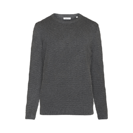 Knowledge Cotton Apparel VAGN regular bubble knit crew neck - GOTS/Vegan Tröjor Herr Grå XXL