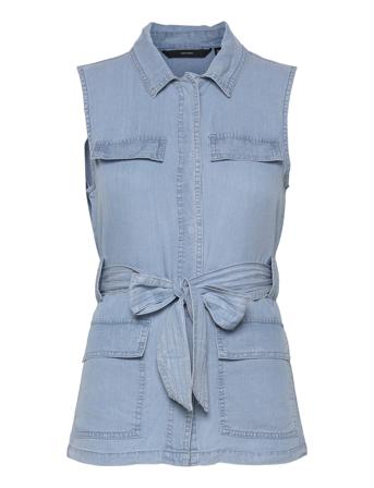 Vmliliana Sl Utility Belt Waistcoat Ga Blue Vero Moda