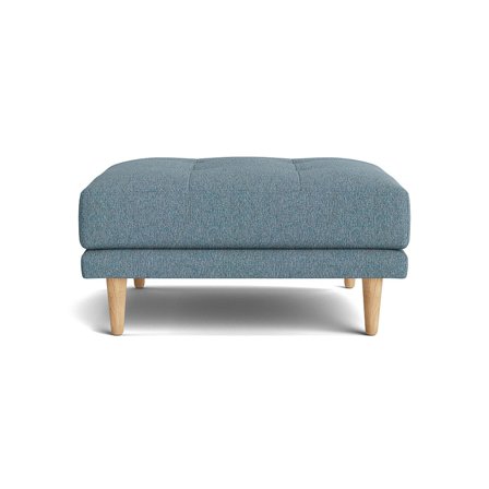 Cali Pouf Hocker Hygge Pastellblau, funktionalistischer Stil für Sofaserie, elegantes Design mit zwei Schichten, komfortabel, Größe 40cm.