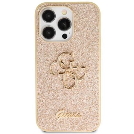 Guess iPhone 13 Pro/13 Mobilskal Glitter Script Big - Guld