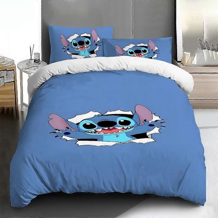 Stitch Queen Prinsessa Peittopäällinen Kolmiosainen Lahja Sängynpeite