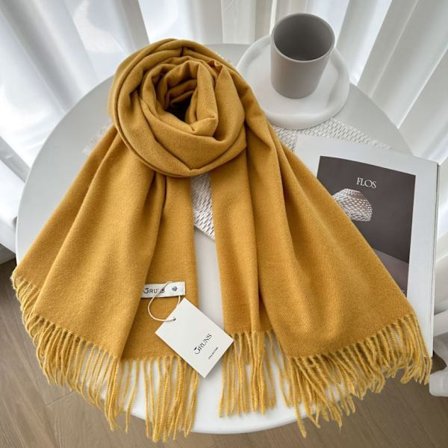 Enfärgad cashmere scarf sjal dam vinter exklusiv mångsidig 250g höst och vinter ny varm scarf