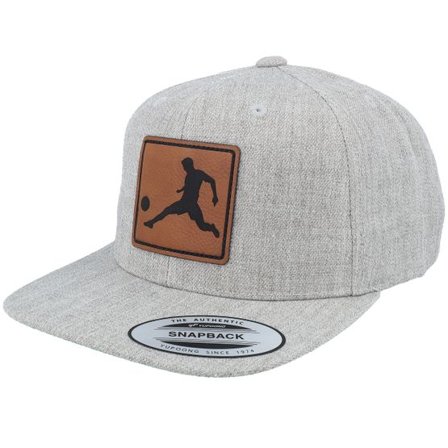 Kiddo Cap - Grå snapback Keps - Kids Football Player Engraved Heather Grey Snapback @ Hatstore
