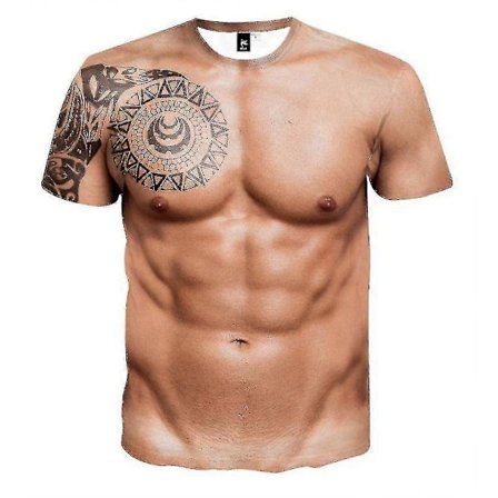 3D Lihaspuku Lihaksikas Mies Persoonallinen Realistinen Lyhythihainen T-paita