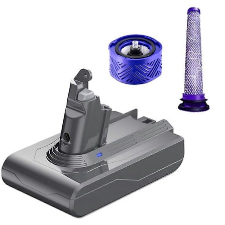 21.6V V6 DC62 Batteriadapter + Front-/bagfiltre Udskiftning til V6 SV04 SV03 DC58 DC59 DC61 DC74 Animal