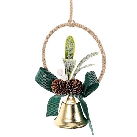 Julgirlang med klockor, hängande dekoration, julgranshängande klocka, festdekoration (13,5 x 9 cm, som visas på bilden)