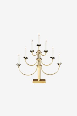 Jotex - El-lysestake 7 lys metall 54 cm Messing - Kjøp Adventsstaker hos Jotex