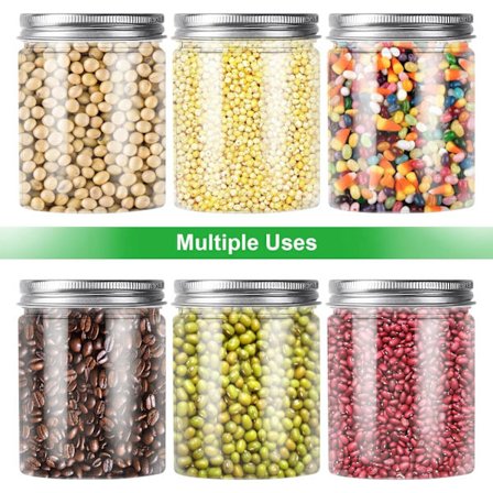 Sats med 6 klara plastburkar med lock - Läckagesäkra klara plastburkar