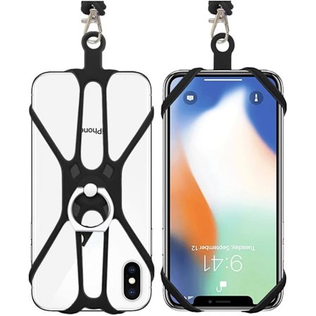 2 stykker mobiltelefon lanyard med justerbar halsrem, halsophæng og mobiltelefon ringgreb, kompatibel med de fleste smartphones.