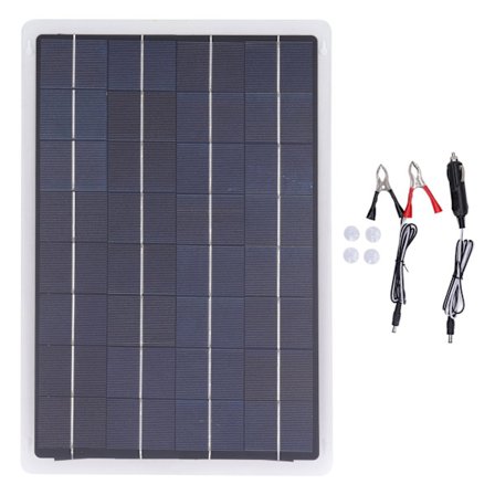 12V Solcellelader Innebygd MPPT Ladekontroller IP67 Vanntett Solcellepanel Vedlikeholder 20W