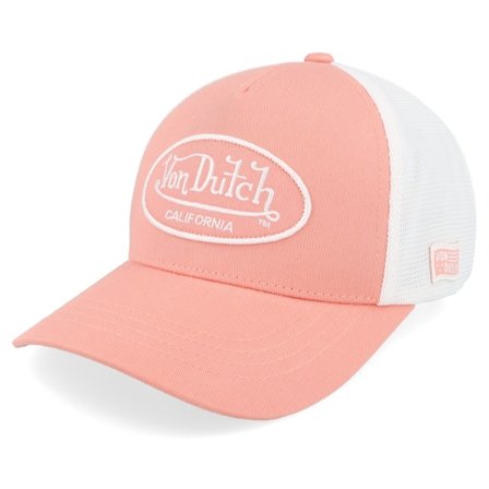 Von Dutch - Rosa trucker Caps - Oval Patch White/Pink Trucker @ Hatstore