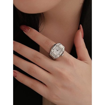 Mini Vintage Finger Ring Watch Round Creative Quartz Watches Mode Par Klockor Tillbehör