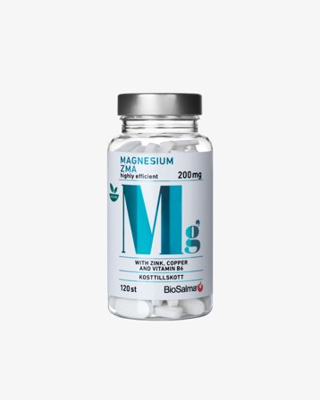 BioSalma Magnesium ZMA 200 mg - 120 tabletter, Kosttillskott, Vitaminer & Mineraler, Magnesium