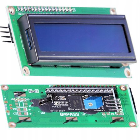 LCD Display 2x16 HD44780 Bla I2C – Indbygget Konverter | 5V | Kompatibel med Arduino, Raspberry Pi