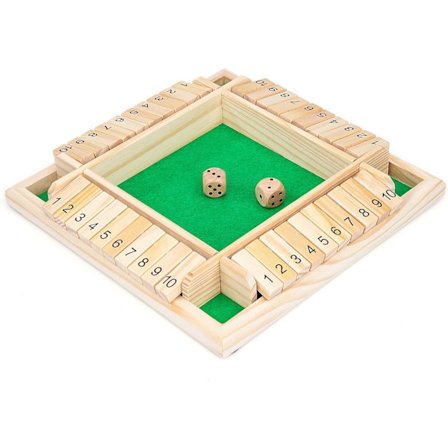 Stäng lådan spel, stäng lådan spel med 2 tärningar, träbrädespel matematik siffror spel för barn vuxna 3 4 5 föräldrar och barn fest