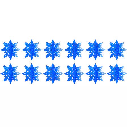 Snøflakpynt Plast Glitter Snøflak for Vinter