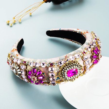 Barock Svamp Vadderat Sammet Hårband Rosa