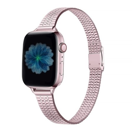 Apple Watch (45 mm) klockarmband i rostfritt stål - Rosa Ros