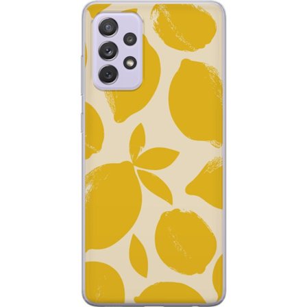 Kompatibel Mobilcover til Samsung Galaxy A52s 5G Citrontryk citroner gul citrus frugt køkken mønster sommer design tapet retro stil frisk inspiration