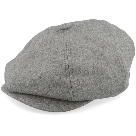 Brixton - Grå flatcap Keps - Brood Flannel D. Heather Grey/Washed Navy Snap Cap @ Hatstore