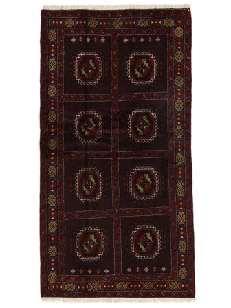 Hand Knotted Baluch Rug 105X200 Wool Black/Brown Small