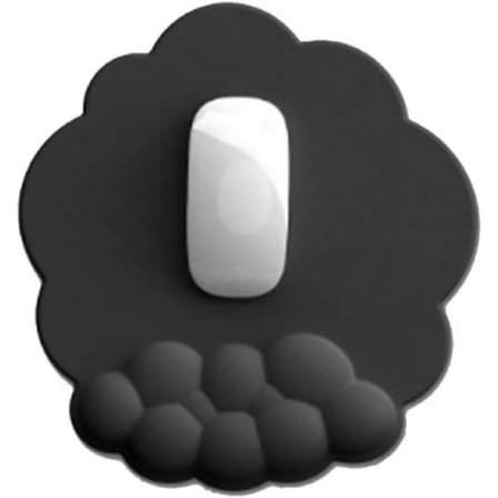 Ergonomisk tastatur- og musemåttesæt med skyformet design - Sødt skrivebordstilbehør sort