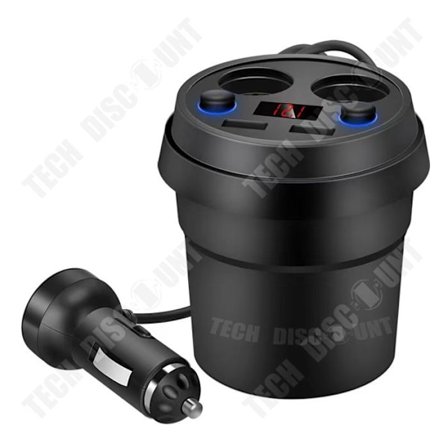 Bil-laddare - TECH DISCOUNT - Dubbel USB - Snabbladdning 120W - Digital display - Universell