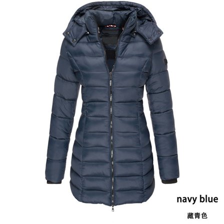 Quiltet damejakke - Varm bomuldsforet jakke - Lang slank pasform - Ensfarvet - Afslappet trenchcoat - Stilfuld fleecejakke til vinter - Quiltet jakke