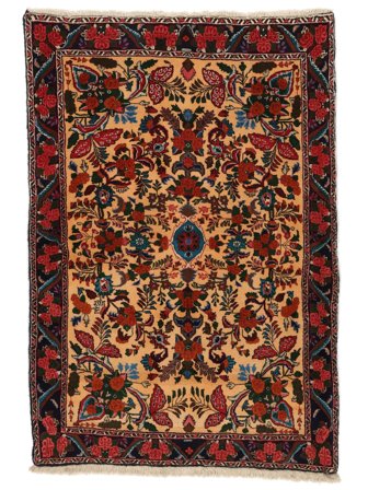 105X155 Tapete Oriental Bijar Preto/Castanho (Lã, Pérsia/Irão)