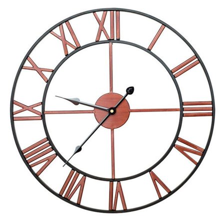 Stor utendørs hageklokke i vintage-stil 60 cm åpen metallklokke med romertall