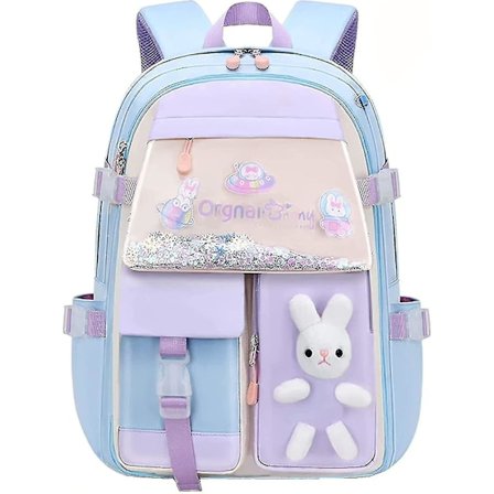 Kawaii Ryggsäck för Skola, Söt Kawaii Estetisk Ryggsäck Skolväska Enkel Och Trendig (Blå Kanin)_h