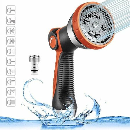 Justerbar højtryks haveslange sprøjtepistol med 10 vandingsindstillinger til græsplæne, bilvask og kæledyrsbad