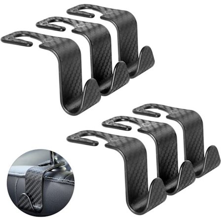 Auto Hooks, 6 stk Bilkroge Sorte Bilopbevaringskroge Bærbar Orga