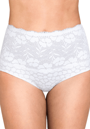 Miss Mary of Sweden Jacquard & Lace Trosgördel Trosor Dam Vit 56