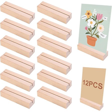 12 kappaletta häämenun pidike puinen jalusta vakaa puinen valokuvapidike häämenun pidike koristeeksi