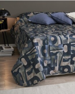 Päiväpeite Ivar painetulla kuviolla Sininen