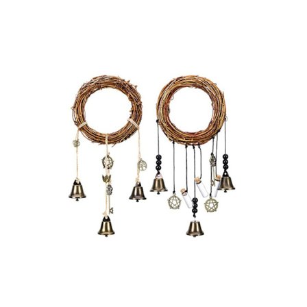 Heksebjælder til hjemmet, håndlavet heksepynt til at tiltrække det positive og drive det negative ud, Boho dørhåndtag havegård magisk bjælde