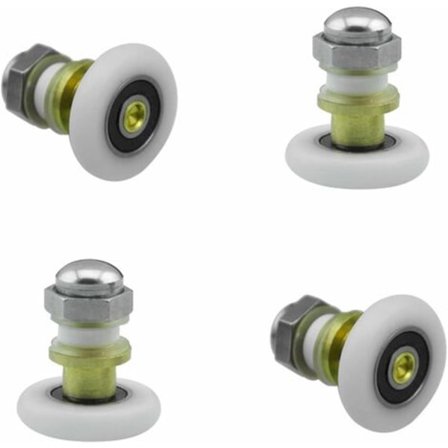 Set med 4 Duschdörrsrullar i Koppar för Badrum Diameter: 25mm