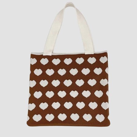 Strikket håndveske Handleveske for kvinner HVIT