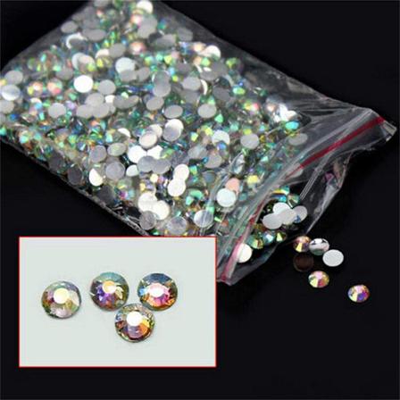 1000 stk./pose 4mm Harpiks AB-borperler Rhinestone Flatback Scrapbooking Neglekunst Dekoration