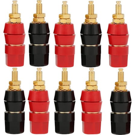 10 stk. højttalerterminal, bananstikdåse, hun-bananstik, til bananstikadapter konnektor terminaldåse chassis HIFI lydkonnektor (Bla