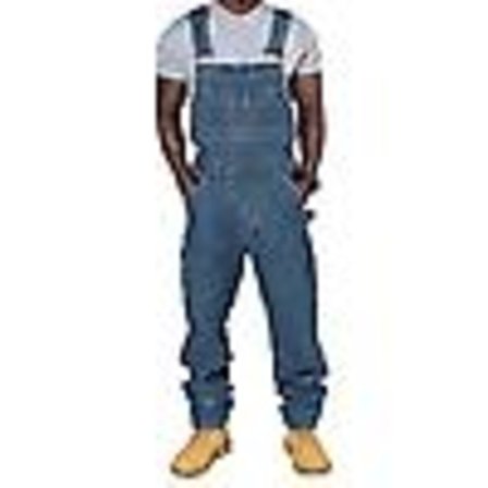 Herrar Modejeans Denim Bib Lösa Flera Fickor Justerbara Remmar Xl