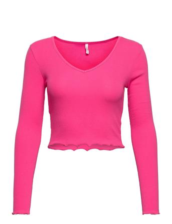 Onloda L/S V-Neck Top Jrs Langærmet T-shirt Lyserød ONLY